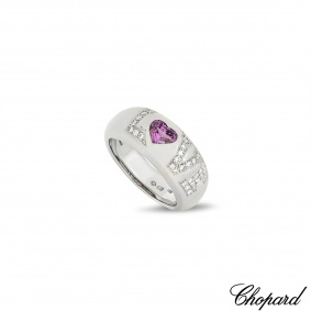 Chopard White Gold Pink Sapphire & Diamond Love Ring 82/2000-11